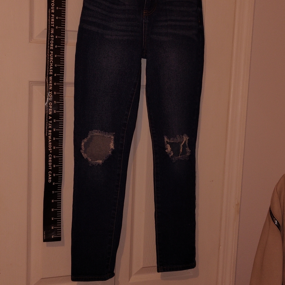 Women's Blue Distressed Jeans - Picture 11 of 13